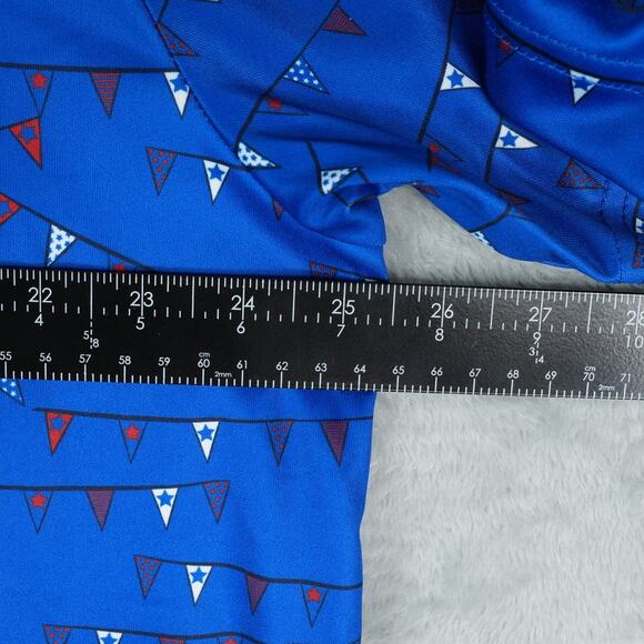 Pro Tour Polo Mens XXL Blue Flags Print Coolplay Performance Golf Short Sleeve - Picture 5 of 7